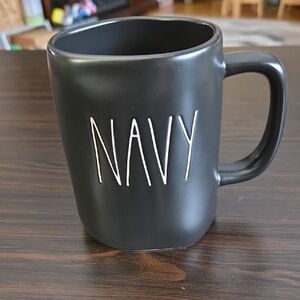 Rae Dunn Black 'NAVY' Mug